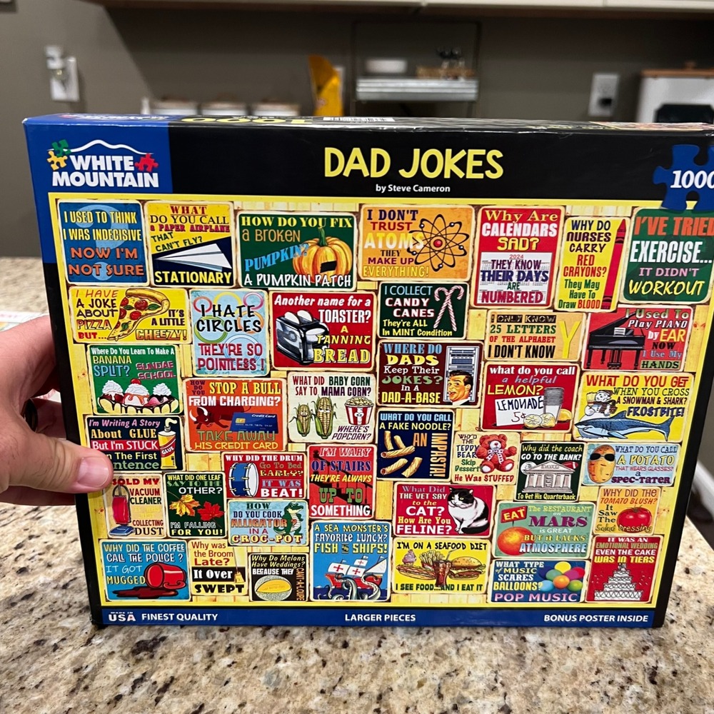 White Mountain Puzzles Dad Jokes 1000 Piece Jigsaw Puzzle Steve Cameron Collage